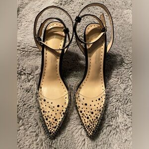 Ladies black rhinestone pumps